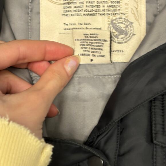 Eddie Bauer Charcoal Gray Womens S Snap Quilted Premium Goose Down Puffer Jacket - Picture 12 of 13